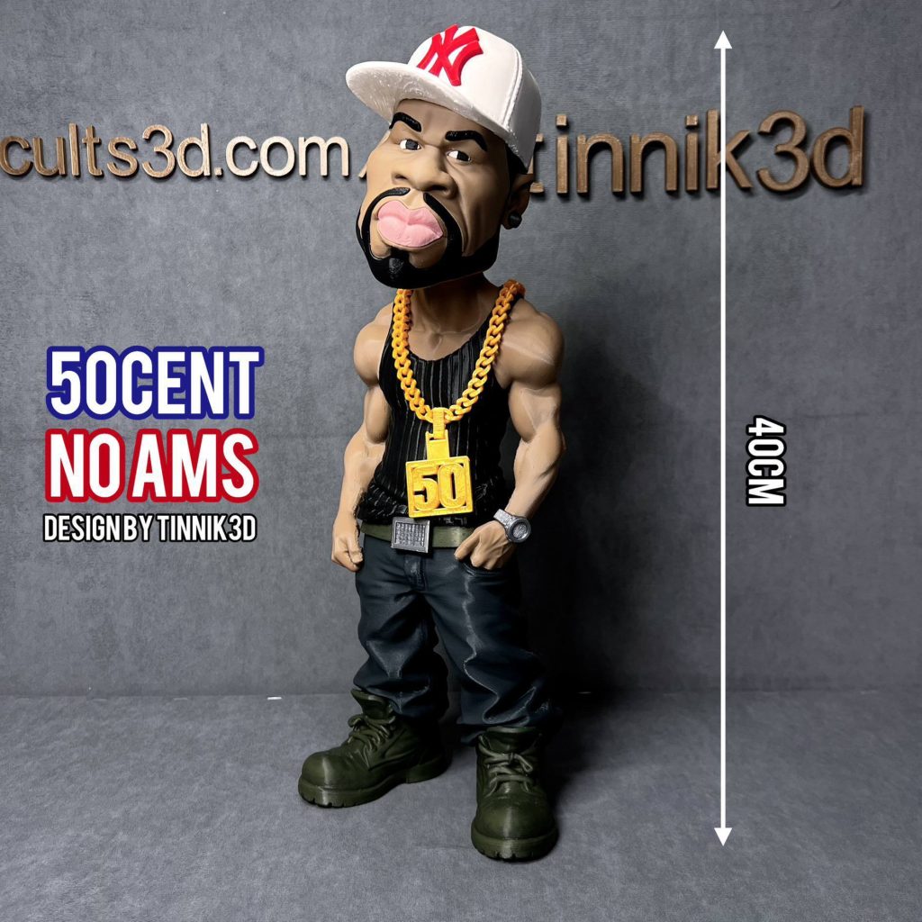 tinnik3d 传奇嘻哈艺人 50 Cent-3D合纵社-3D打印模型STL格式3mf格式免费下载！