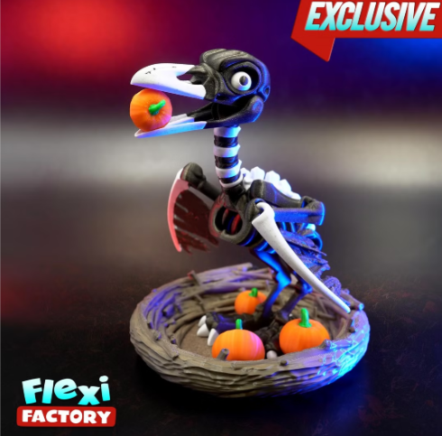 图片[2]-Flexi Factory 鸟巢与迷你南瓜的骷髅乌鸦-3D合纵社-3D打印模型STL格式3mf格式免费下载！