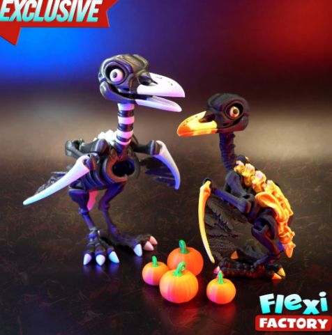 图片[3]-Flexi Factory 鸟巢与迷你南瓜的骷髅乌鸦-3D合纵社-3D打印模型STL格式3mf格式免费下载！