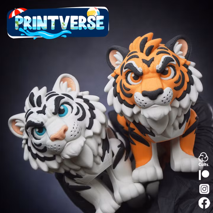 Printverse 老虎-3D合纵社-3D打印模型STL格式3mf格式免费下载！