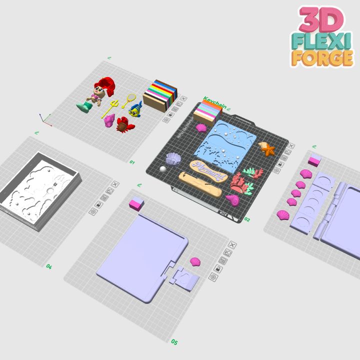 图片[2]-3D FLEXI FORGE 可爱灵活美人鱼与海洋主题绘本-3D合纵社-3D打印模型STL格式3mf格式免费下载！