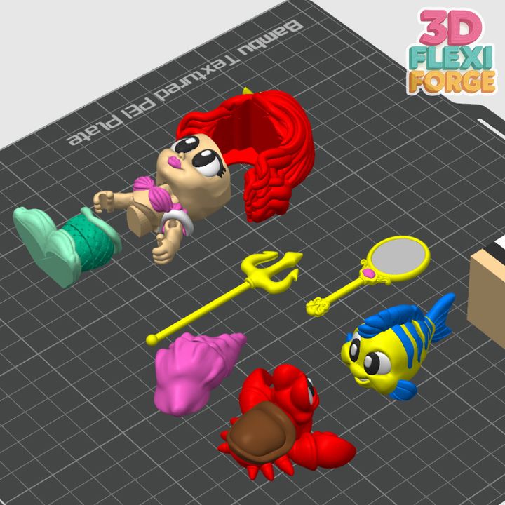 图片[3]-3D FLEXI FORGE 可爱灵活美人鱼与海洋主题绘本-3D合纵社-3D打印模型STL格式3mf格式免费下载！