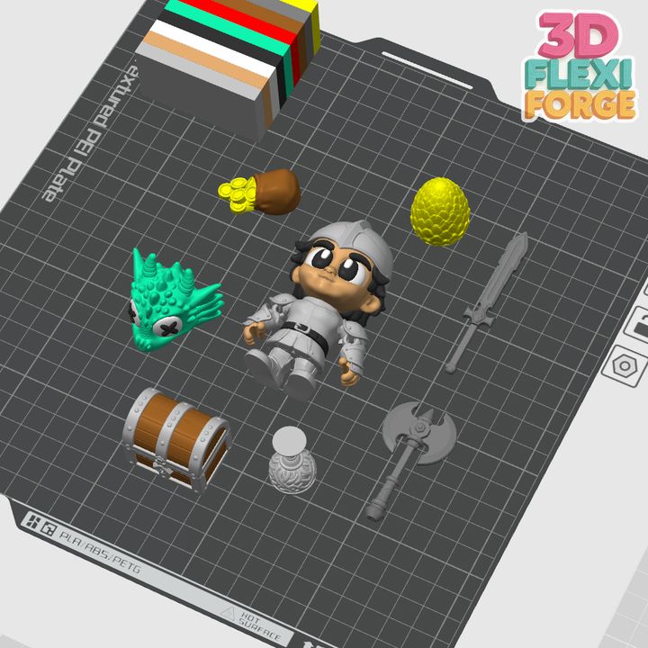 图片[2]-3D FLEXI FORGE 骑士和城堡书套装-3D合纵社-3D打印模型STL格式3mf格式免费下载！
