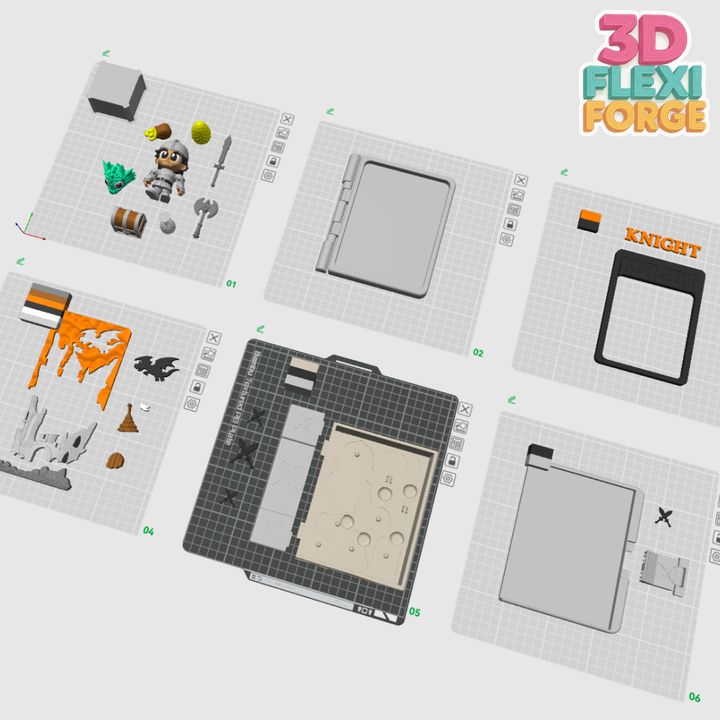 图片[3]-3D FLEXI FORGE 骑士和城堡书套装-3D合纵社-3D打印模型STL格式3mf格式免费下载！