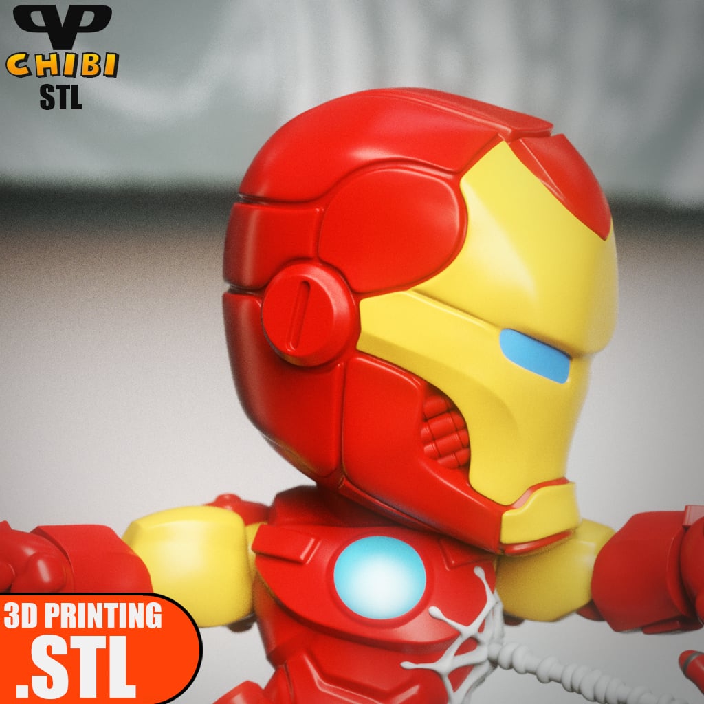 图片[2]-钢铁侠对战蜘蛛侠 Q版-3D合纵社-3D打印模型STL格式3mf格式免费下载！