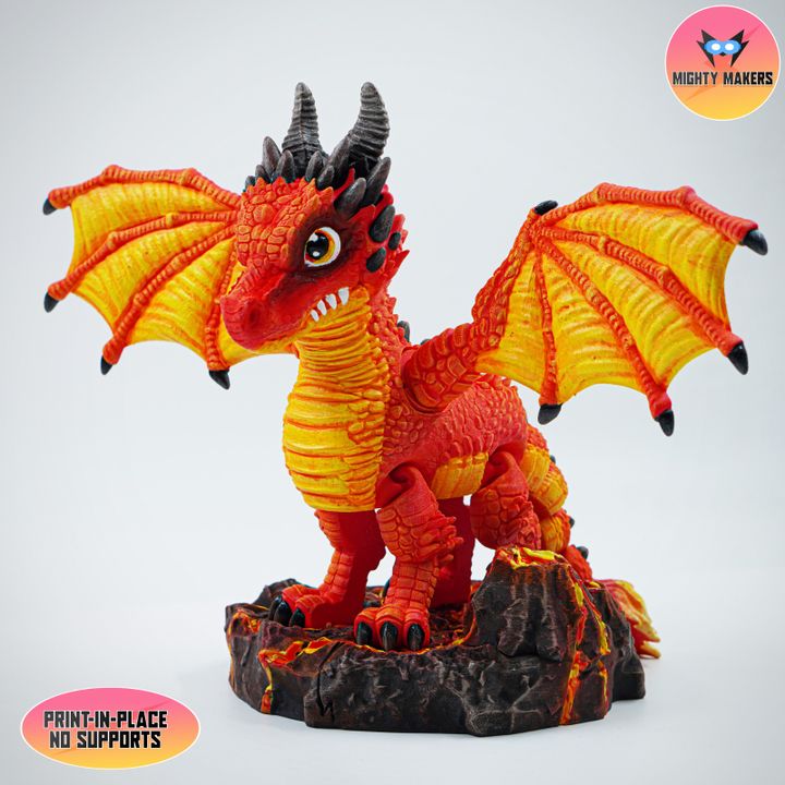 Mighty Makers 柔性火龙-3D合纵社-3D打印模型STL格式3mf格式免费下载！