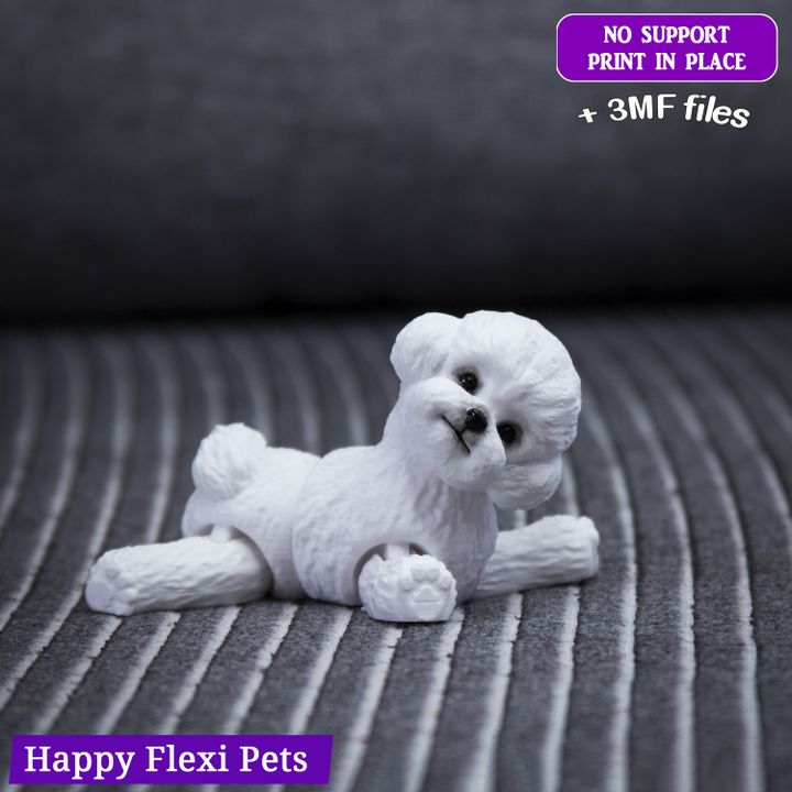 Happy Flexi pets 玩具贵宾犬 – 比熊犬-3D合纵社-3D打印模型STL格式3mf格式免费下载！