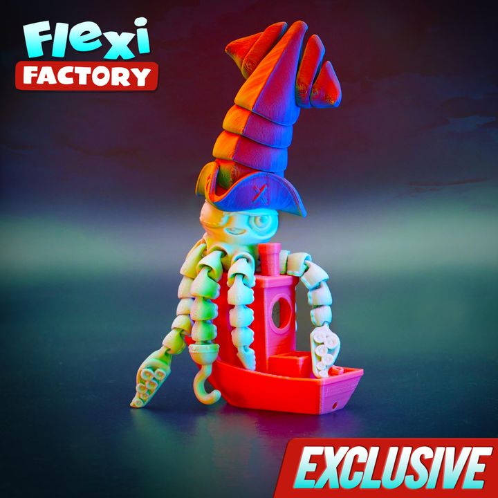 图片[2]-Flexi Factory 海盗鱿鱼-3D合纵社-3D打印模型STL格式3mf格式免费下载！