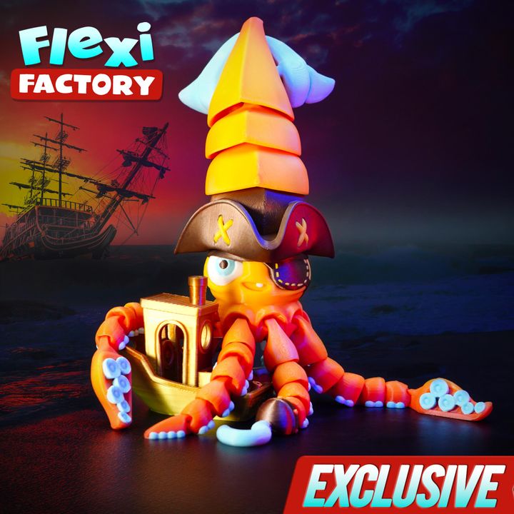 图片[4]-Flexi Factory 海盗鱿鱼-3D合纵社-3D打印模型STL格式3mf格式免费下载！
