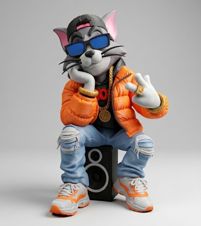 CreavionFlexi 汤姆猫嘻哈都市风-3D合纵社-3D打印模型STL格式3mf格式免费下载！