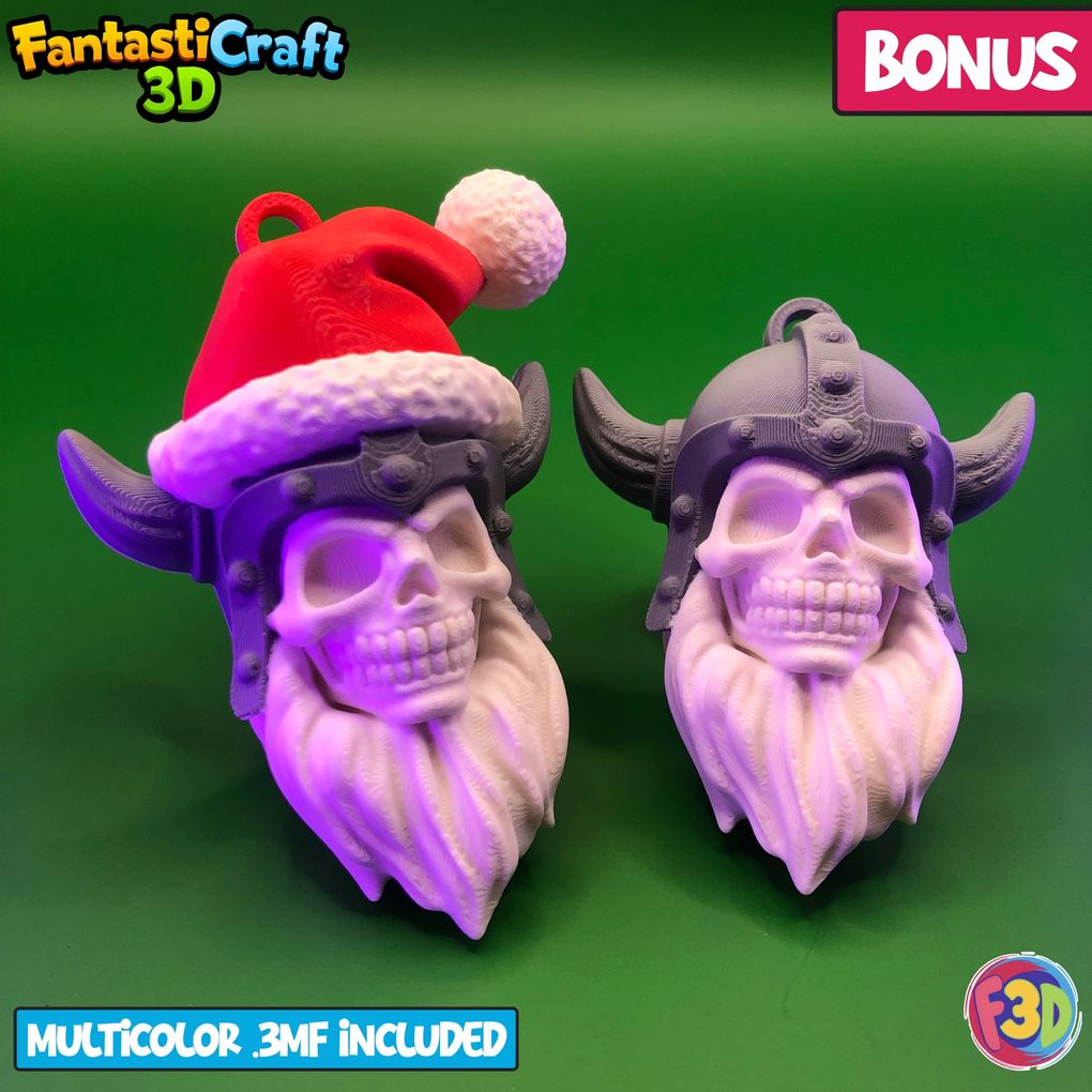 图片[2]-骷髅头和圣诞骷髅头钥匙扣-3D合纵社-3D打印模型STL格式3mf格式免费下载！