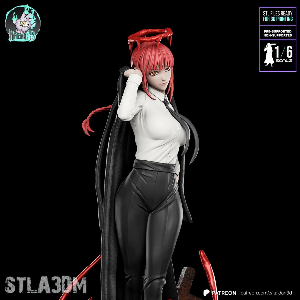 图片[2]-玛奇玛Makima站姿《链锯人》动漫角色雕刻手办3D打印模型-3D合纵社-3D打印模型STL格式3mf格式免费下载！