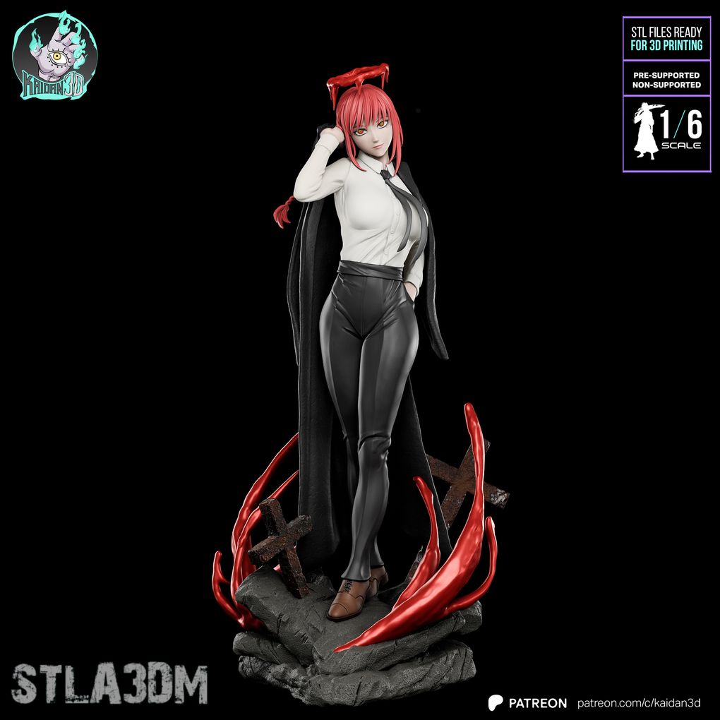 图片[3]-玛奇玛Makima站姿《链锯人》动漫角色雕刻手办3D打印模型-3D合纵社-3D打印模型STL格式3mf格式免费下载！