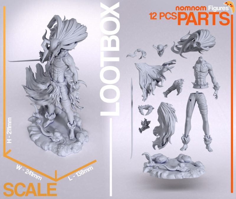 【死神】黑崎一护牛头虚化 黑崎一郎 漂白剂-3D合纵社-3D打印模型STL格式3mf格式免费下载！