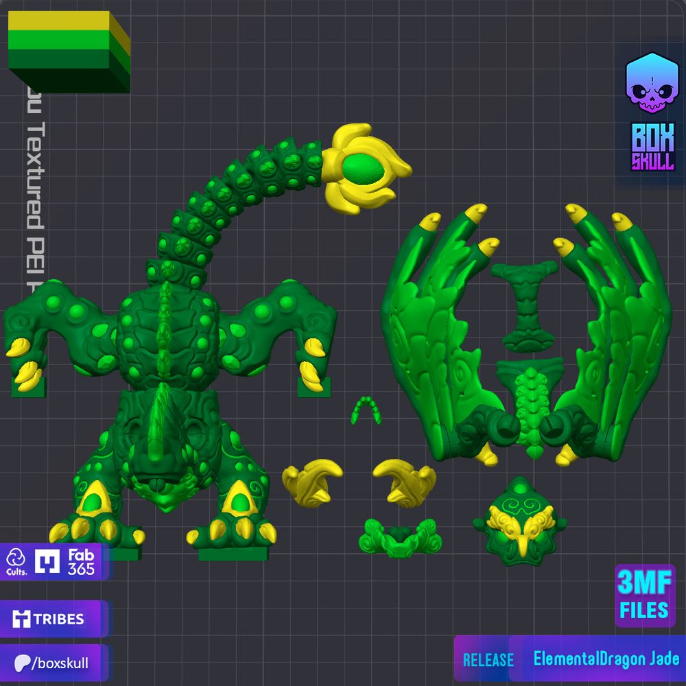 图片[2]-翡翠元素龙 BOXSKULL_JadeElementalDragon-3D合纵社-3D打印模型STL格式3mf格式免费下载！