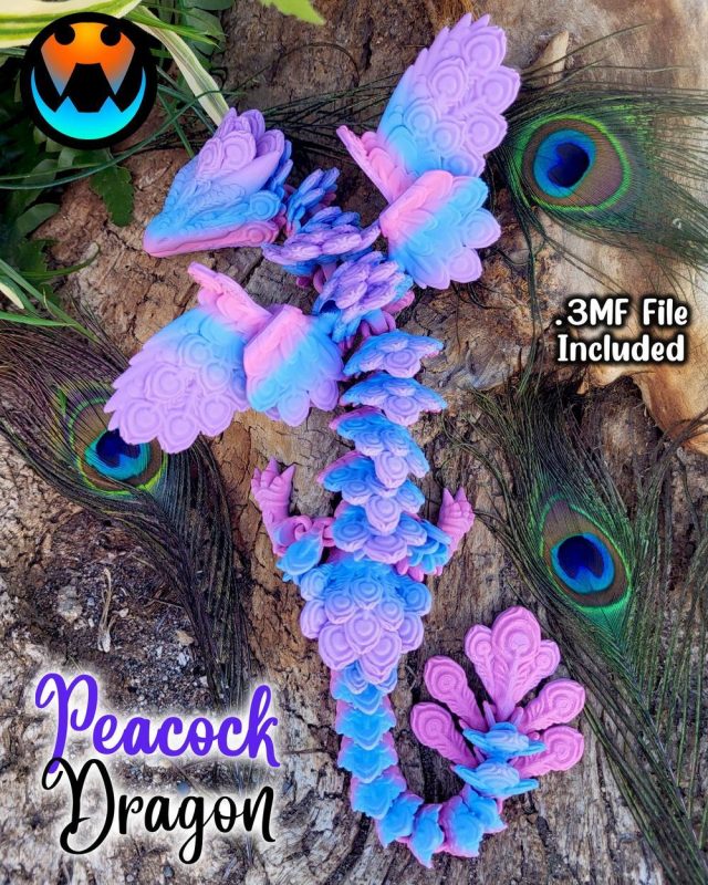孔雀龙-3D合纵社-3D打印模型STL格式3mf格式免费下载！