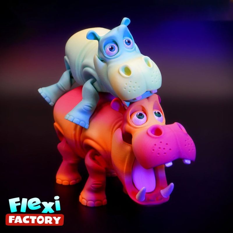 卡通河马-3D合纵社-3D打印模型STL格式3mf格式免费下载！