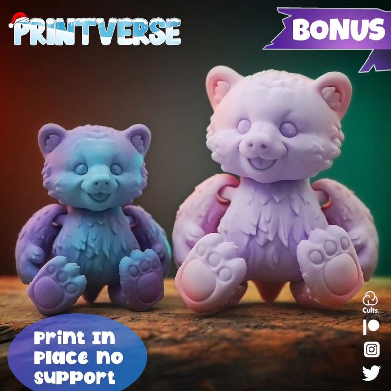 宝宝北极熊-钥匙扣-3D合纵社-3D打印模型STL格式3mf格式免费下载!