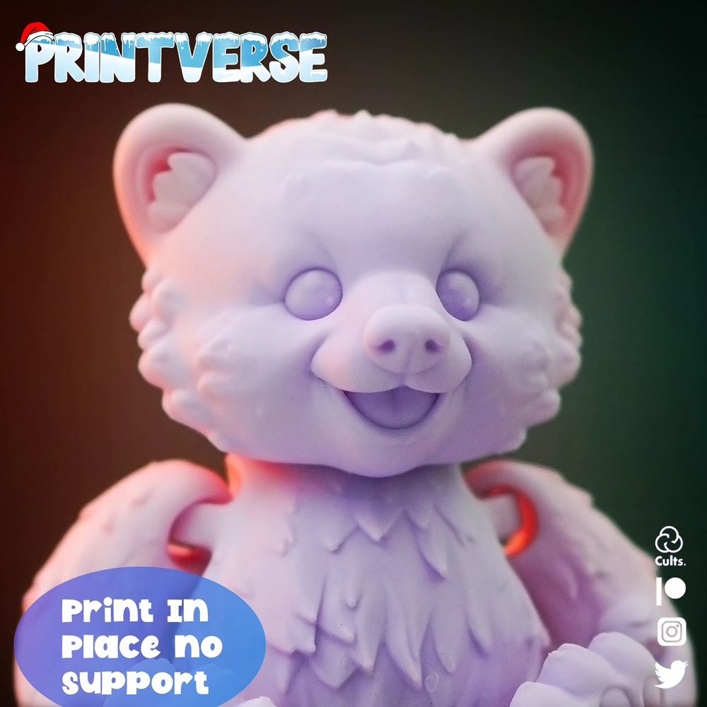 图片[3]-宝宝北极熊-钥匙扣-3D合纵社-3D打印模型STL格式3mf格式免费下载！
