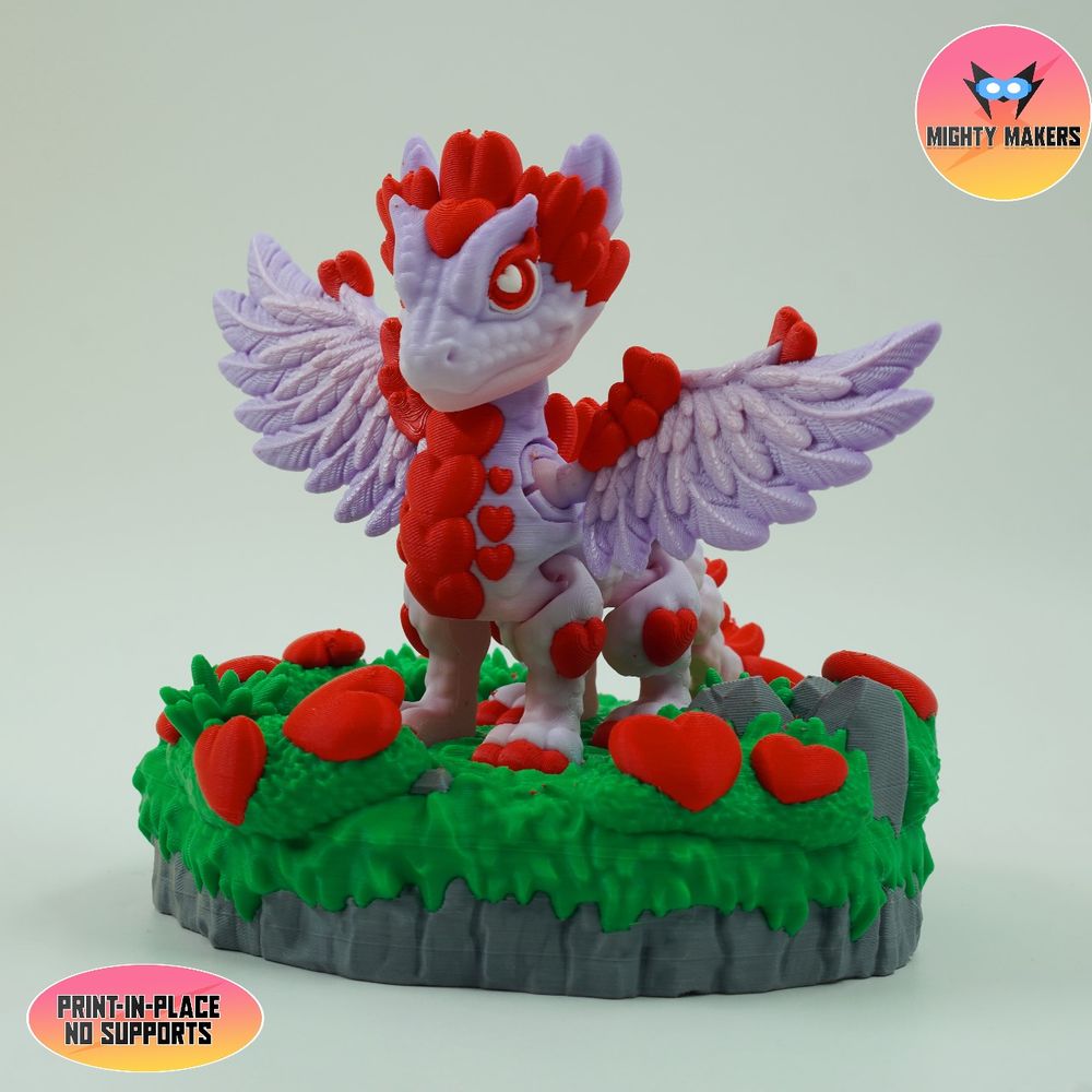图片[3]-爱心龙 MightyMakers- Flexi Valentine Dragon @Print3DWorld-3D合纵社-3D打印模型STL格式3mf格式免费下载！