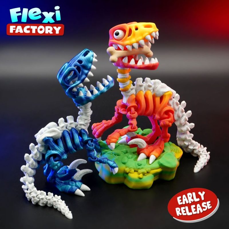 骨架猛禽龙 FLEXI FACTORY ВЕЛОЦИРАПТОР СКЕЛЕТ-3D合纵社-3D打印模型STL格式3mf格式免费下载！