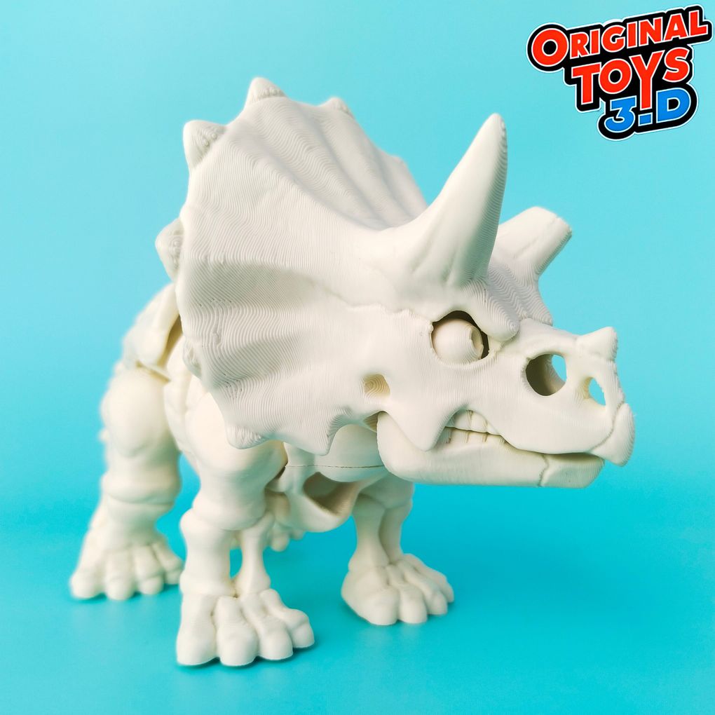 骨架三角龙Triceratops Skeleton Articulate Flexi-3D合纵社-3D打印模型STL格式3mf格式免费下载！