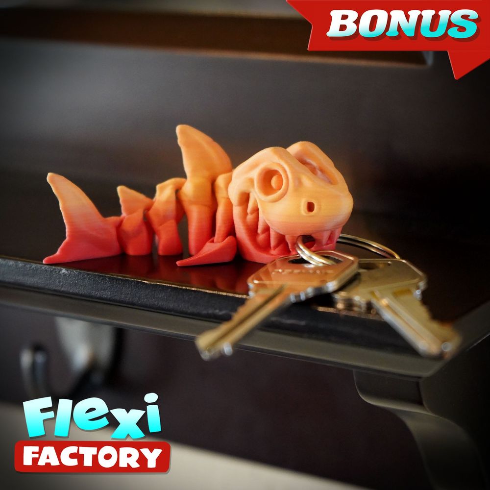 图片[2]-鲨鱼骨架钥匙链 Flexi Factory Mini Skeleton Shark-3D合纵社-3D打印模型STL格式3mf格式免费下载！