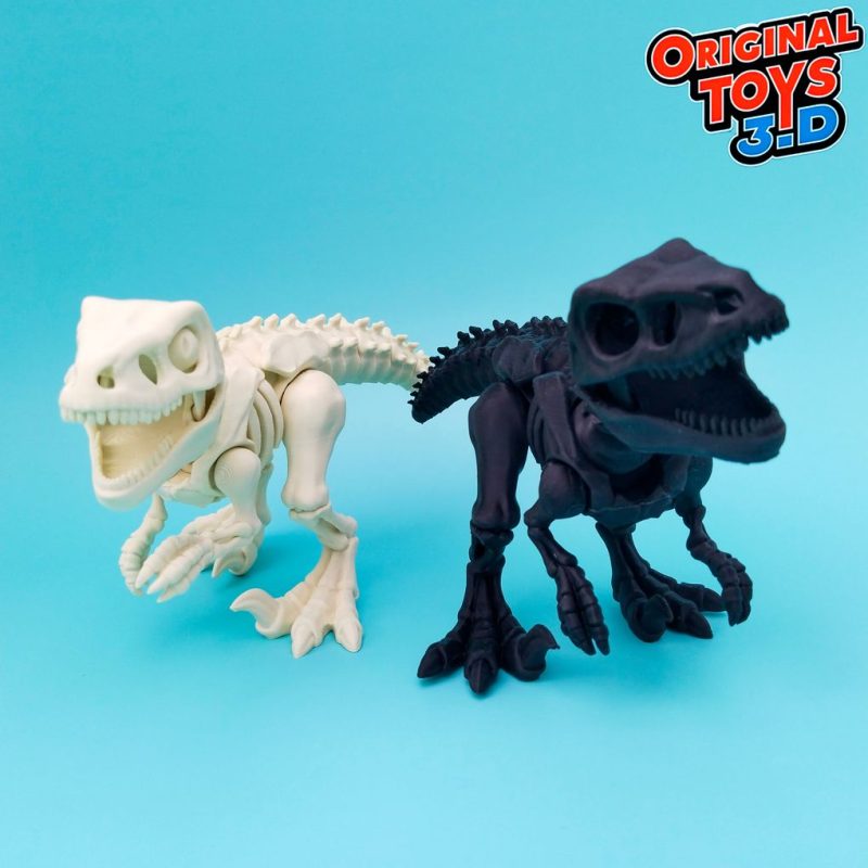 骨架迅猛龙Original Toys 3D_VelociraptorSkeletonFlexi-3D合纵社-3D打印模型STL格式3mf格式免费下载！