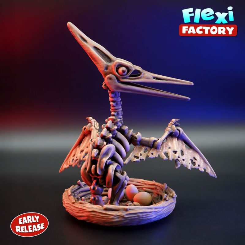 翼龙骨架Flexi Factory Skeleton Pteranodon-3D合纵社-3D打印模型STL格式3mf格式免费下载!