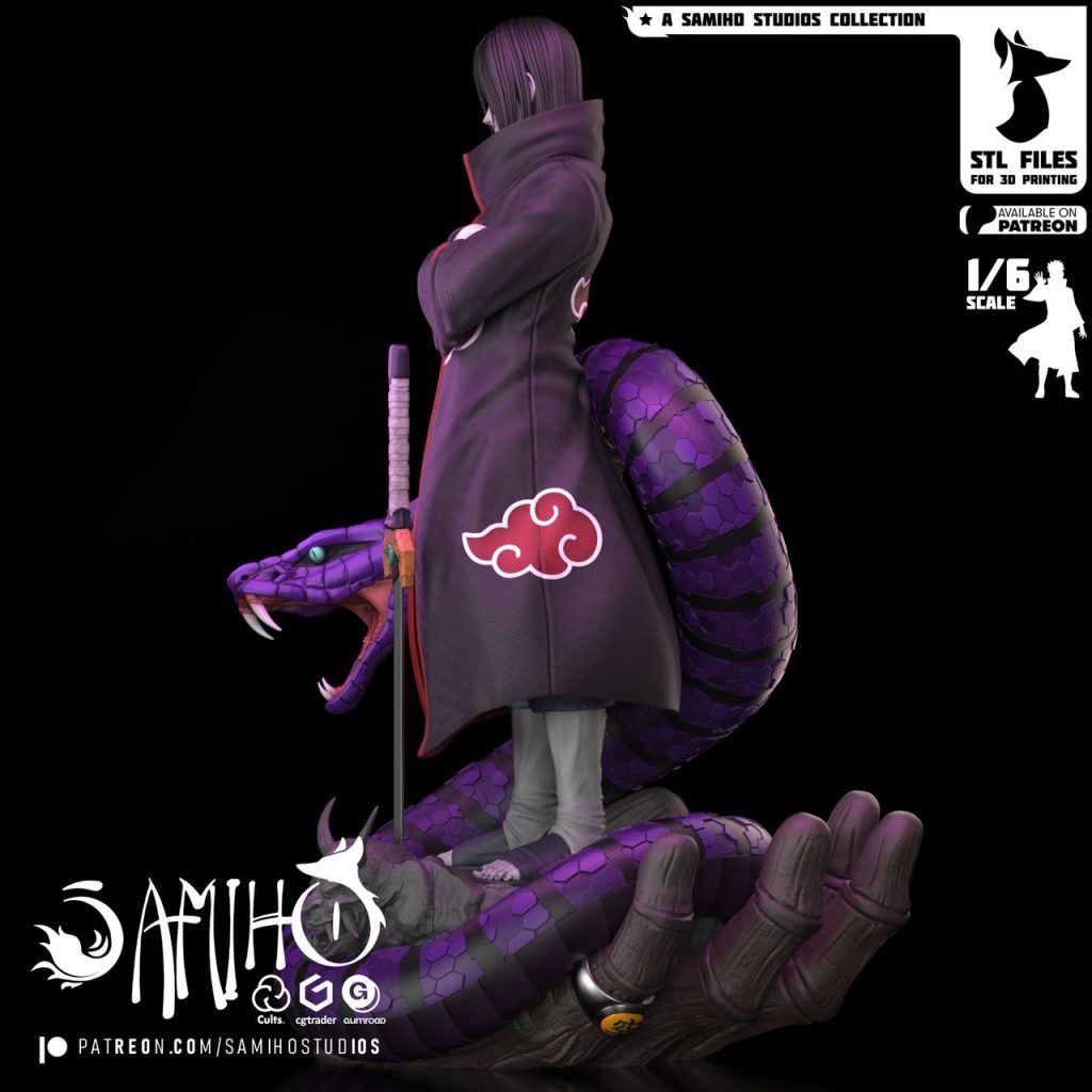 图片[2]-【火影忍者】大蛇丸Samiho Studios Naruto Orochimaru-3D合纵社-3D打印模型STL格式3mf格式免费下载！