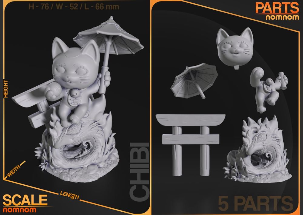 图片[4]-招财猫 奶奶猫 GrannyCat_Presupport@hehestl-3D合纵社-3D打印模型STL格式3mf格式免费下载！