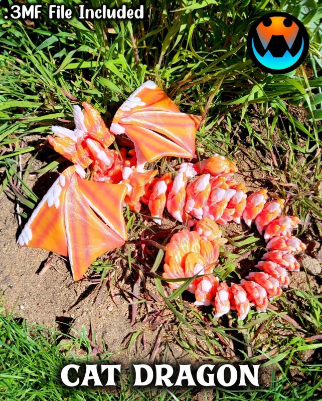 猫龙 Cinderwing3D- Cat Dragon @Print3DWorld-3D合纵社-3D打印模型STL格式3mf格式免费下载！
