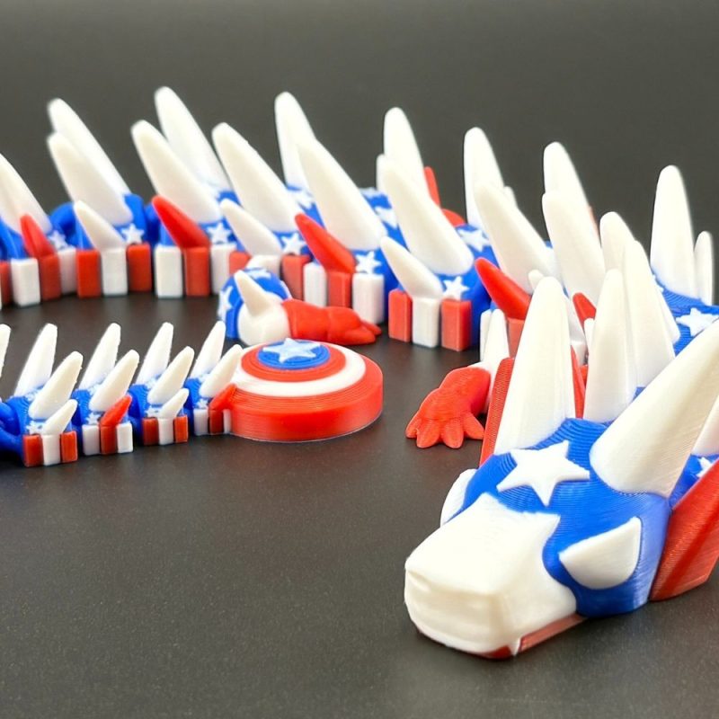 美国队长龙 AmericaDragon-3D合纵社-3D打印模型STL格式3mf格式免费下载!