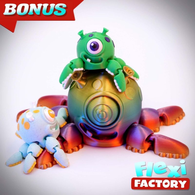 外星鱿鱼 bonus-flexi-factory-alien-squid-spinner-3D合纵社-3D打印模型STL格式3mf格式免费下载！
