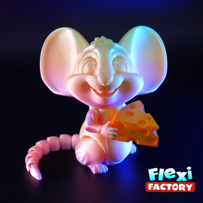 小老鼠 Flexi_factory_-_mouse_chees-3D合纵社-3D打印模型STL格式3mf格式免费下载！