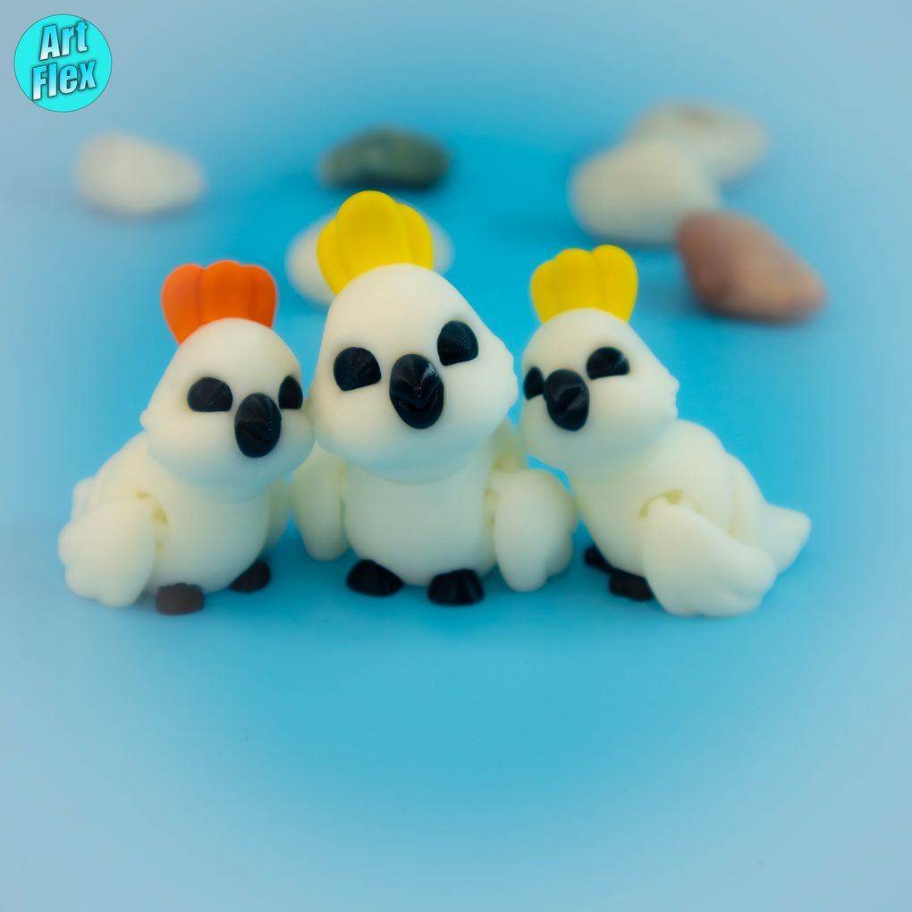 图片[3]-凤头鹦鹉 ArtFlex_Crested_Cockatoo-3D合纵社-3D打印模型STL格式3mf格式免费下载！