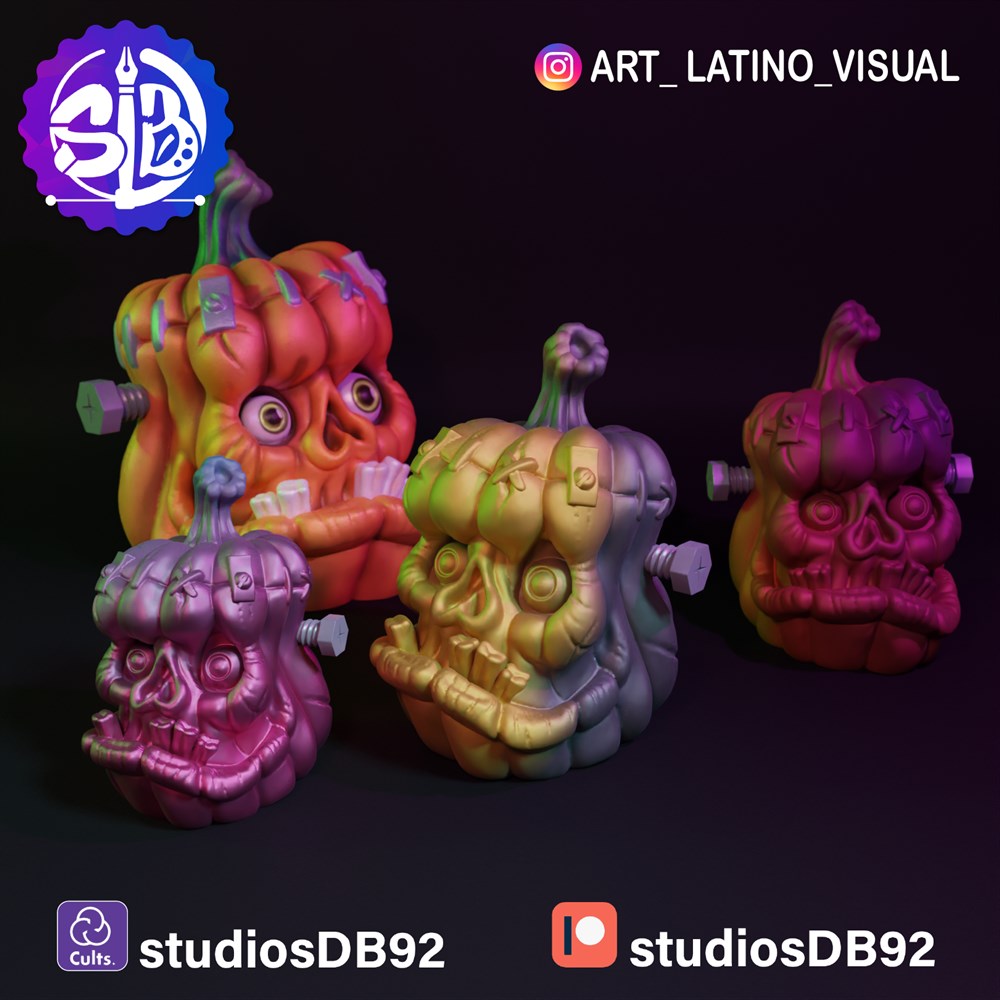 图片[5]-【恐怖系列】09.弗兰肯斯坦南瓜头-3D合纵社-3D打印模型STL格式3mf格式免费下载！