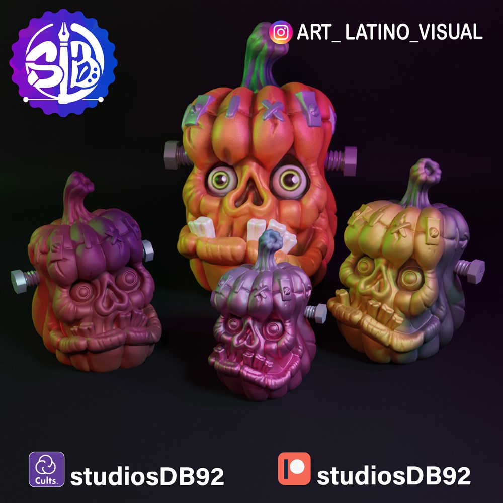 图片[4]-【恐怖系列】09.弗兰肯斯坦南瓜头-3D合纵社-3D打印模型STL格式3mf格式免费下载！