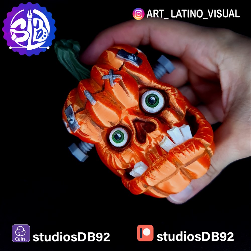 图片[2]-【恐怖系列】09.弗兰肯斯坦南瓜头-3D合纵社-3D打印模型STL格式3mf格式免费下载！