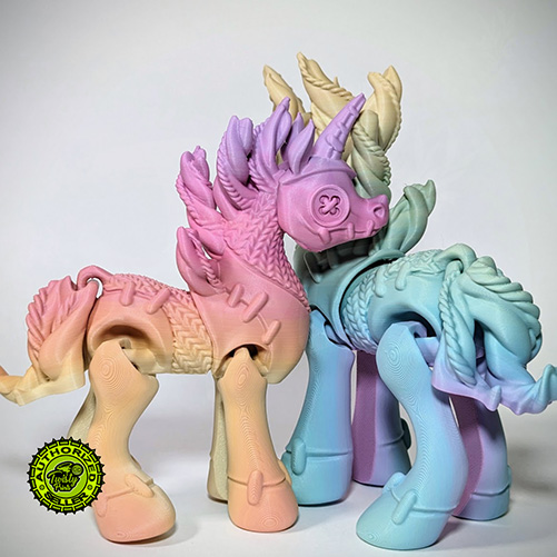 图片[2]-【恐怖系列】05.独角兽  Articulated Spooky Unicorn-3D合纵社-3D打印模型STL格式3mf格式免费下载！
