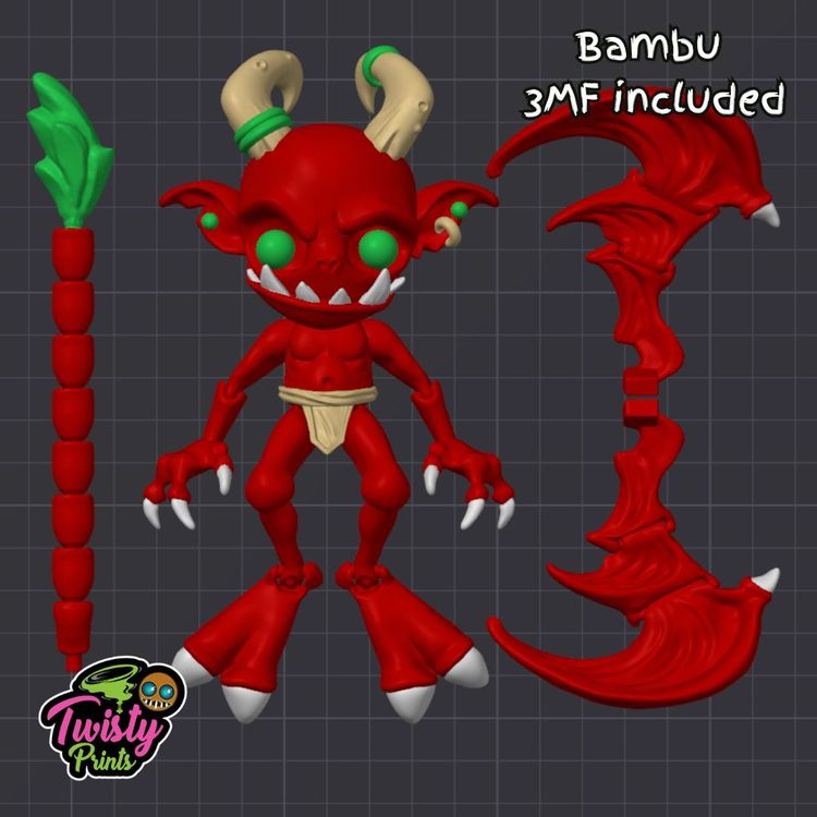 图片[2]-【恐怖系列】34.小魔鬼-3D合纵社-3D打印模型STL格式3mf格式免费下载！