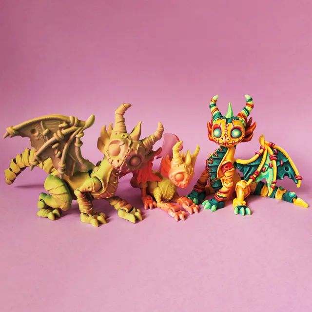 图片[2]-【恐怖系列】55.毛绒龙 Articulated_Stuffed_Dragon-3D合纵社-3D打印模型STL格式3mf格式免费下载！