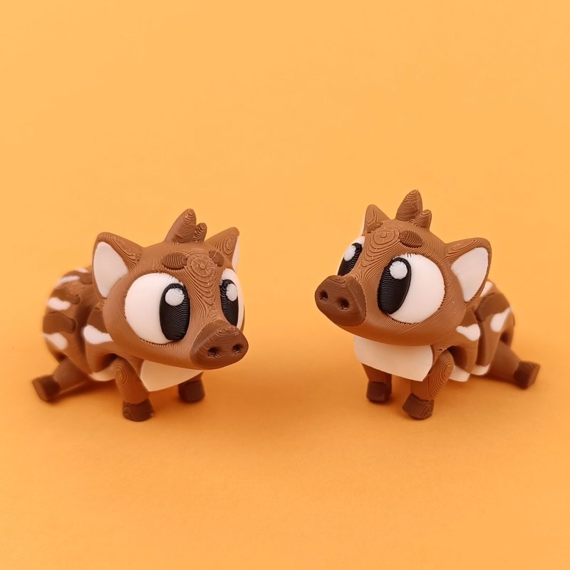 可爱的小山猪（可做钥匙链）Flexi Mini Boar Print-in-place-3D合纵社-3D打印模型STL格式3mf格式免费下载！