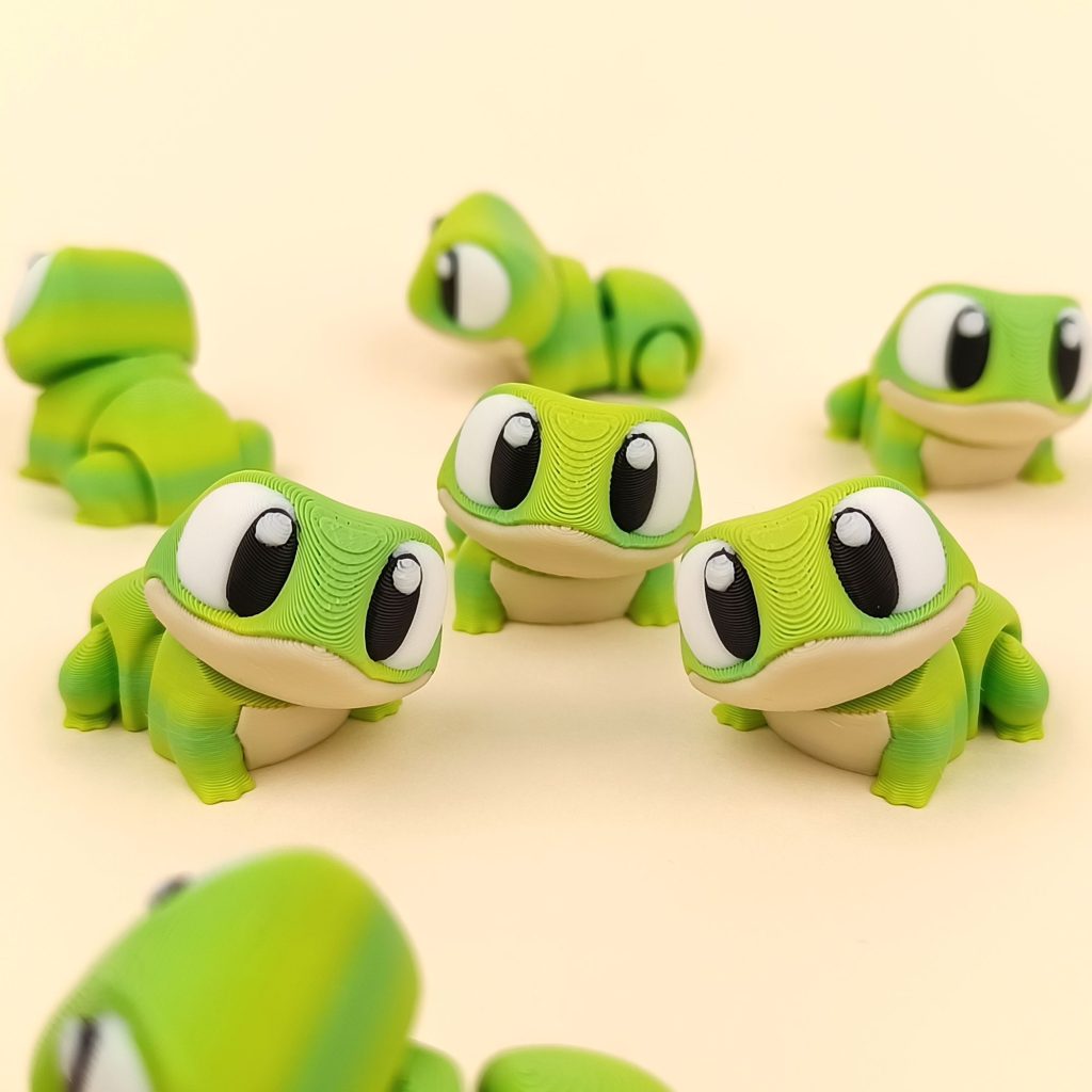 可爱的大眼蛙 Flexi Mini Frog Print-in-place-3D合纵社-3D打印模型STL格式3mf格式免费下载！