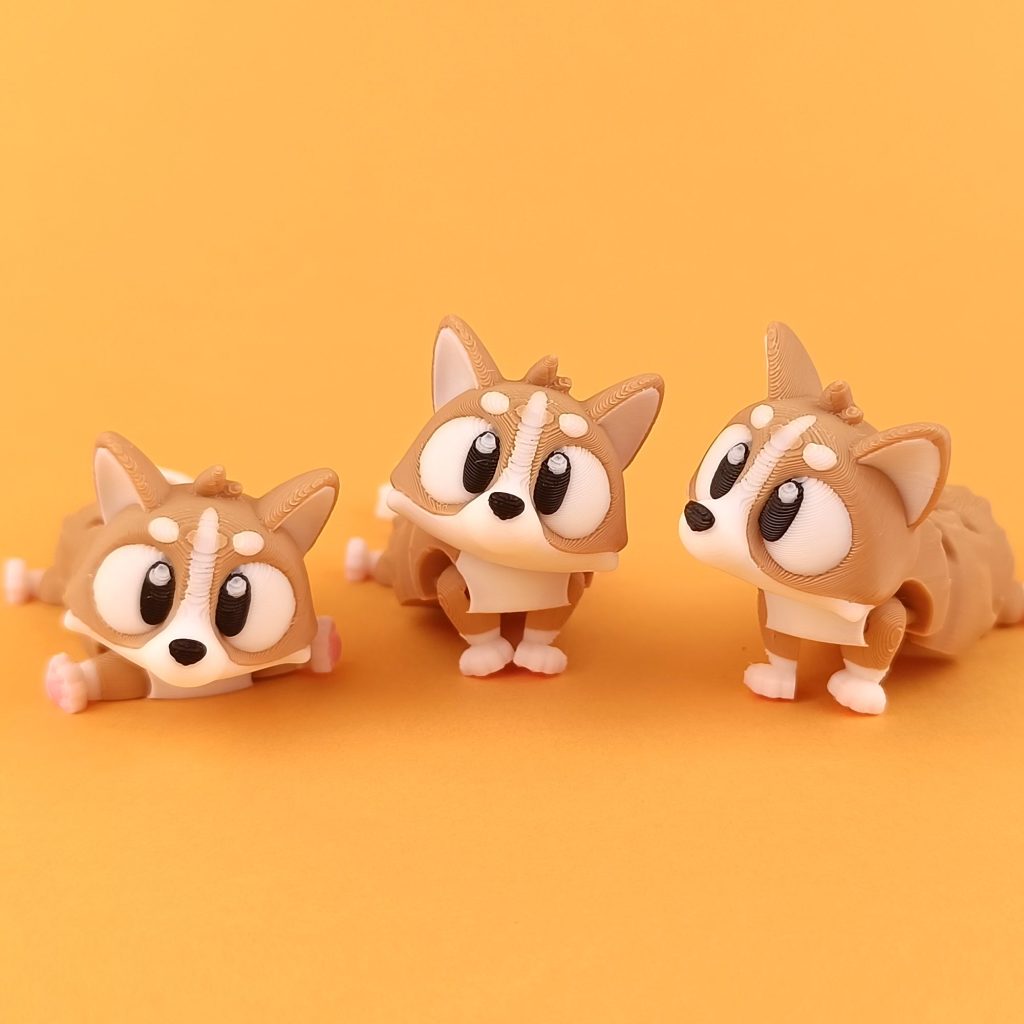 图片[3]-柴犬 Flexi Corgi Print-in-place-3D合纵社-3D打印模型STL格式3mf格式免费下载！