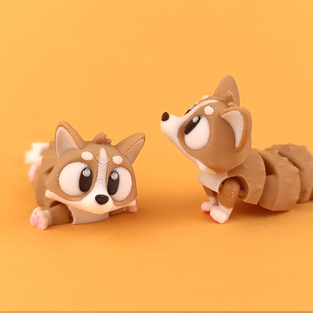 柴犬 Flexi Corgi Print-in-place-3D合纵社-3D打印模型STL格式3mf格式免费下载！