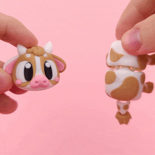 小奶牛 Flexi Cow Print-in-place-3D合纵社-3D打印模型STL格式3mf格式免费下载！