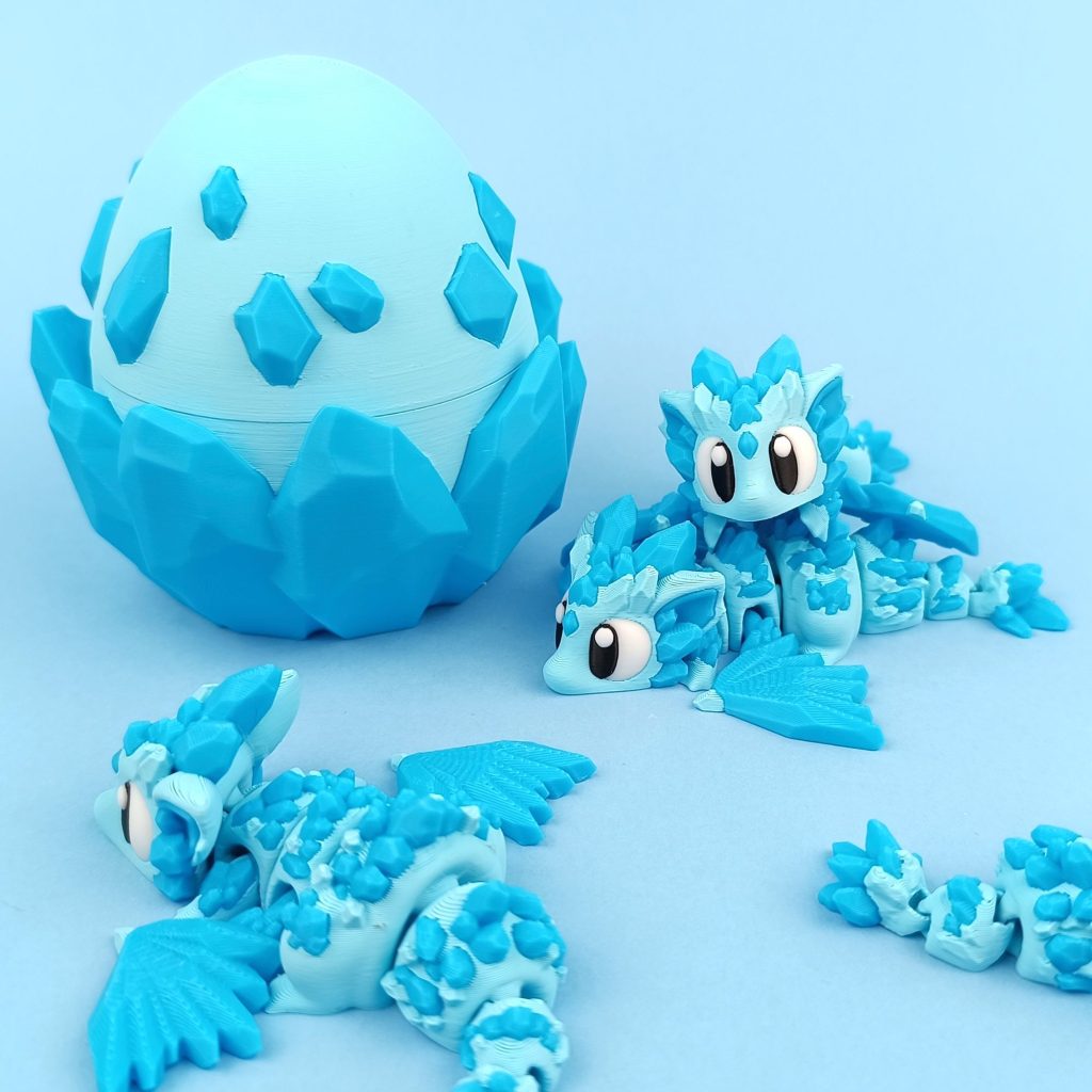 水晶龙、水晶蛋 Crystal_MiniDragon-3D合纵社-3D打印模型STL格式3mf格式免费下载！