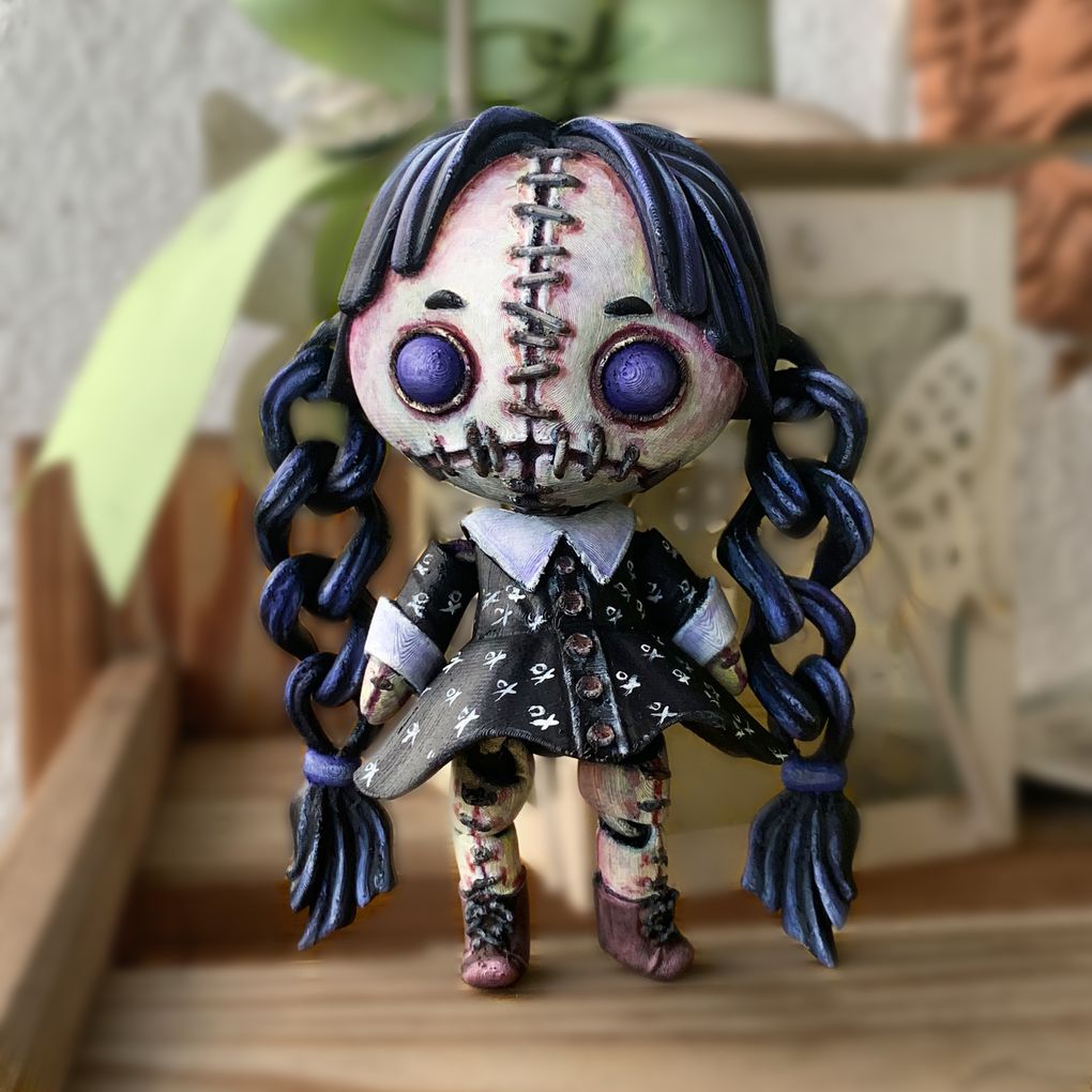 【恐怖娃娃】亚当斯 Wednesday Creepy Doll Updated 9-22-3D合纵社-3D打印模型STL格式3mf格式免费下载！