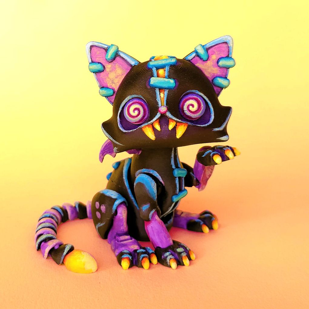 【恐怖娃娃】恐怖猫 spooky-cat-3D合纵社-3D打印模型STL格式3mf格式免费下载！